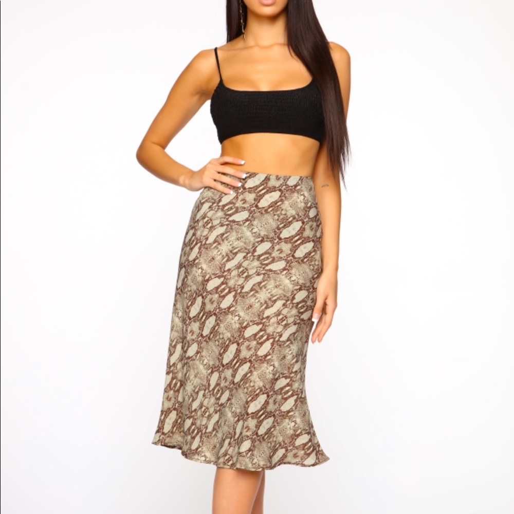 Animal Print Flowy Midi Skirt- Size Large